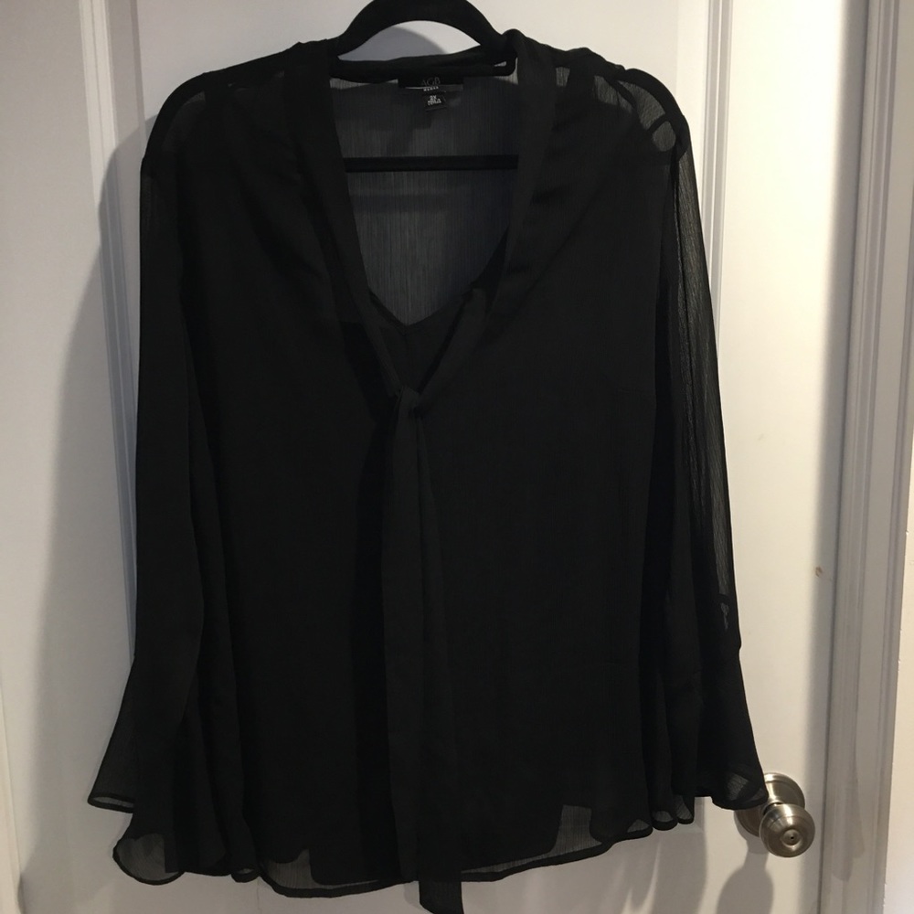 AGB Black Shear Blouse size 2X EUC